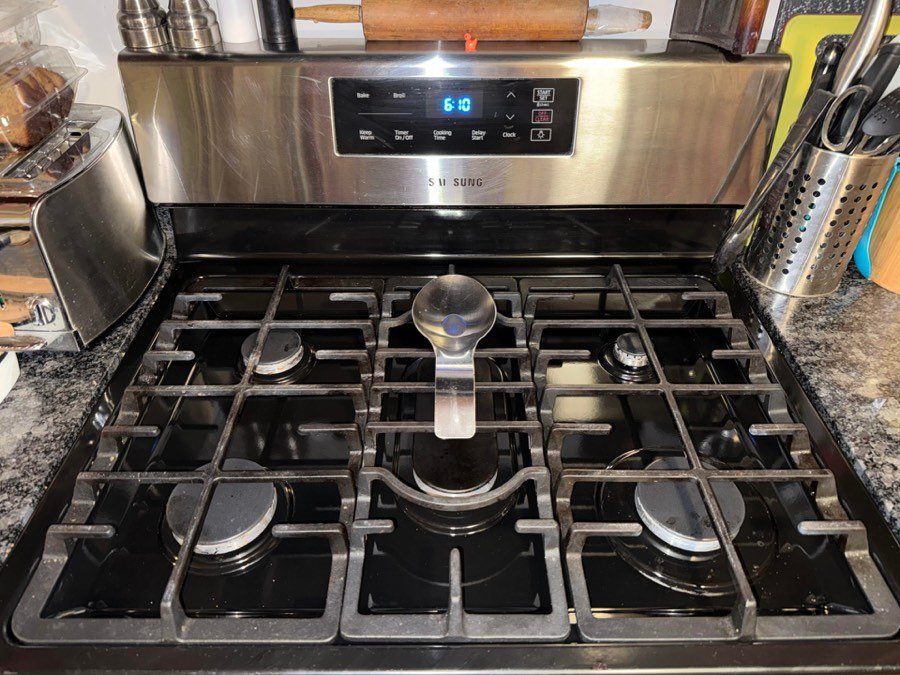 Gas stovetop after
