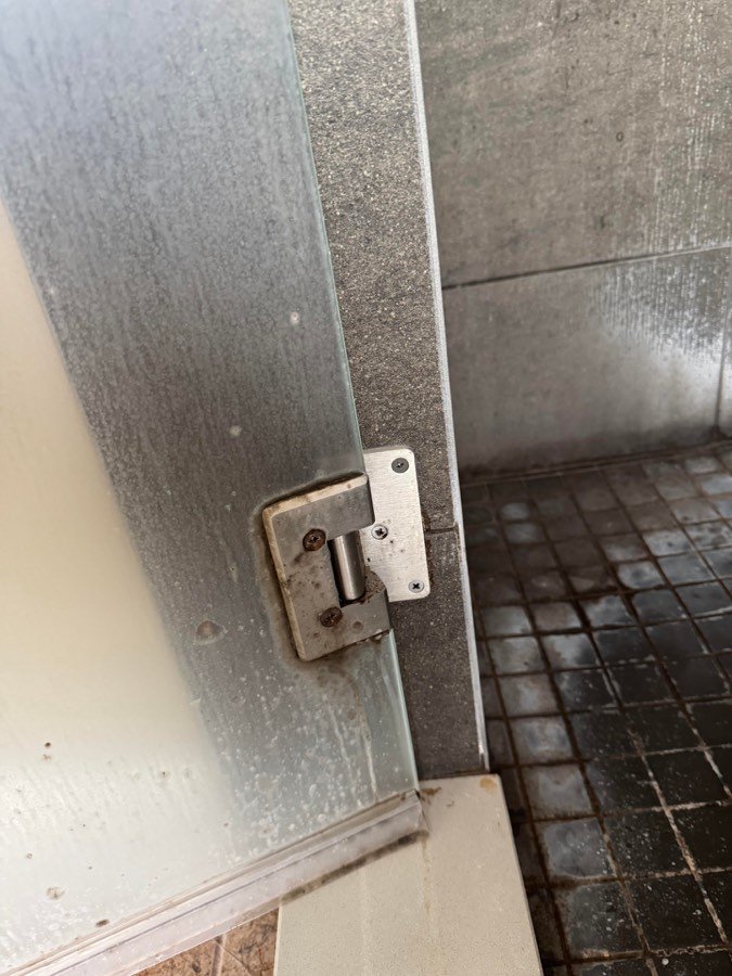 Shower glass before