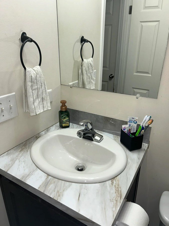 Bathroom sink after